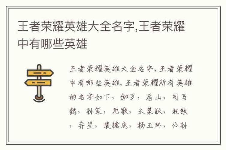 带王者英雄的名字男（带王者荣耀英雄的网名大全）