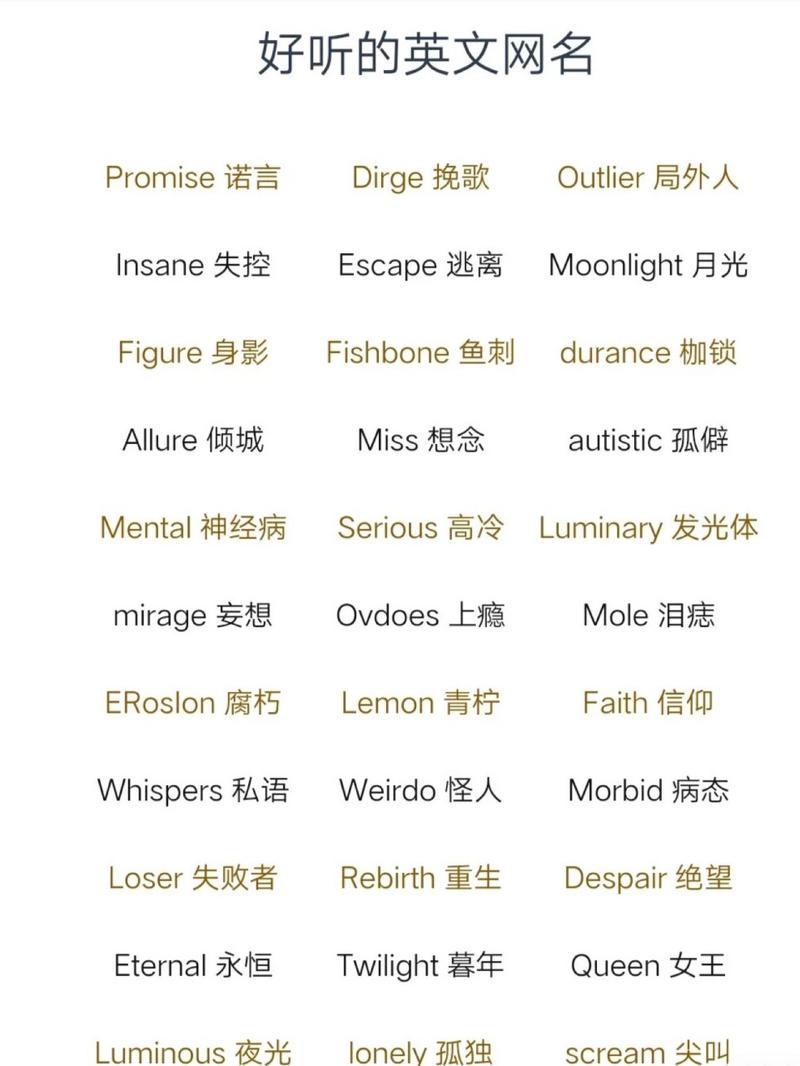 王者名字大全女孩好听霸气英文（好听的王者名字女生霸气英文）-第3张图片-无暮网