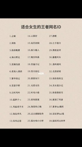王者两个字的名称大全女生可爱(王者荣耀两字昵称大全女生)-第2张图片-无暮网 王者两个字的名称大全女生可爱(王者荣耀两字昵称大全女生)-第2张图片-无暮网