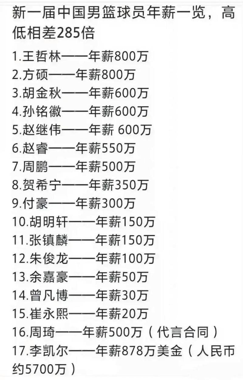 中国男篮年薪多少钱,中国男篮工资表2019-第7张图片-无暮网 中国男篮年薪多少钱,中国男篮工资表2019-第7张图片-无暮网