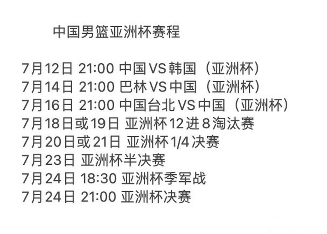 亚洲杯男篮赛程2023（亚洲杯男篮赛程表）-第4张图片-无暮网