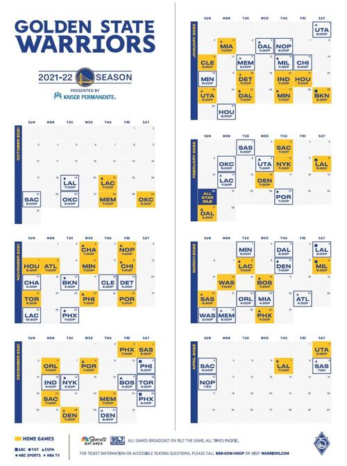 2021nba常规赛勇士赛程表,2021nba常规赛战况-第4张图片-无暮网
