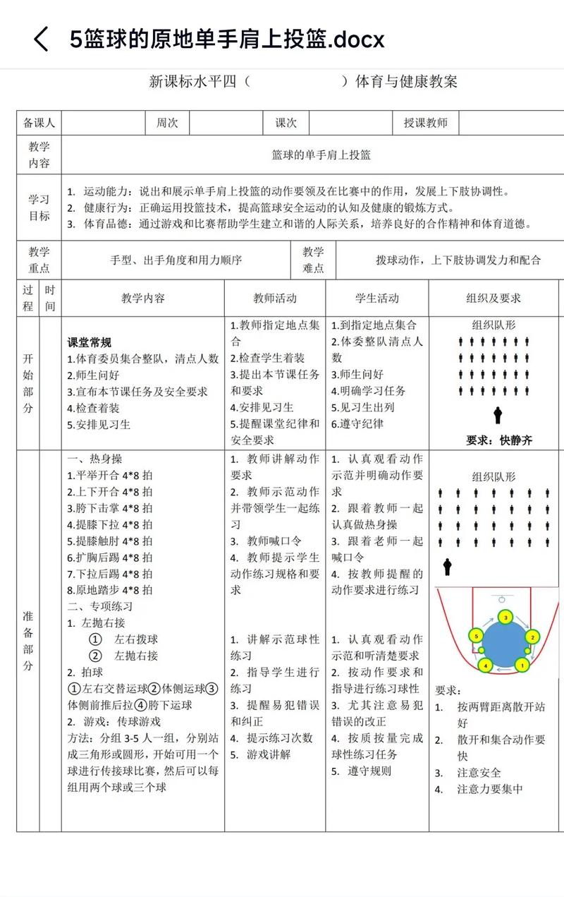 篮球基本功教学教案,篮球基础训练教案